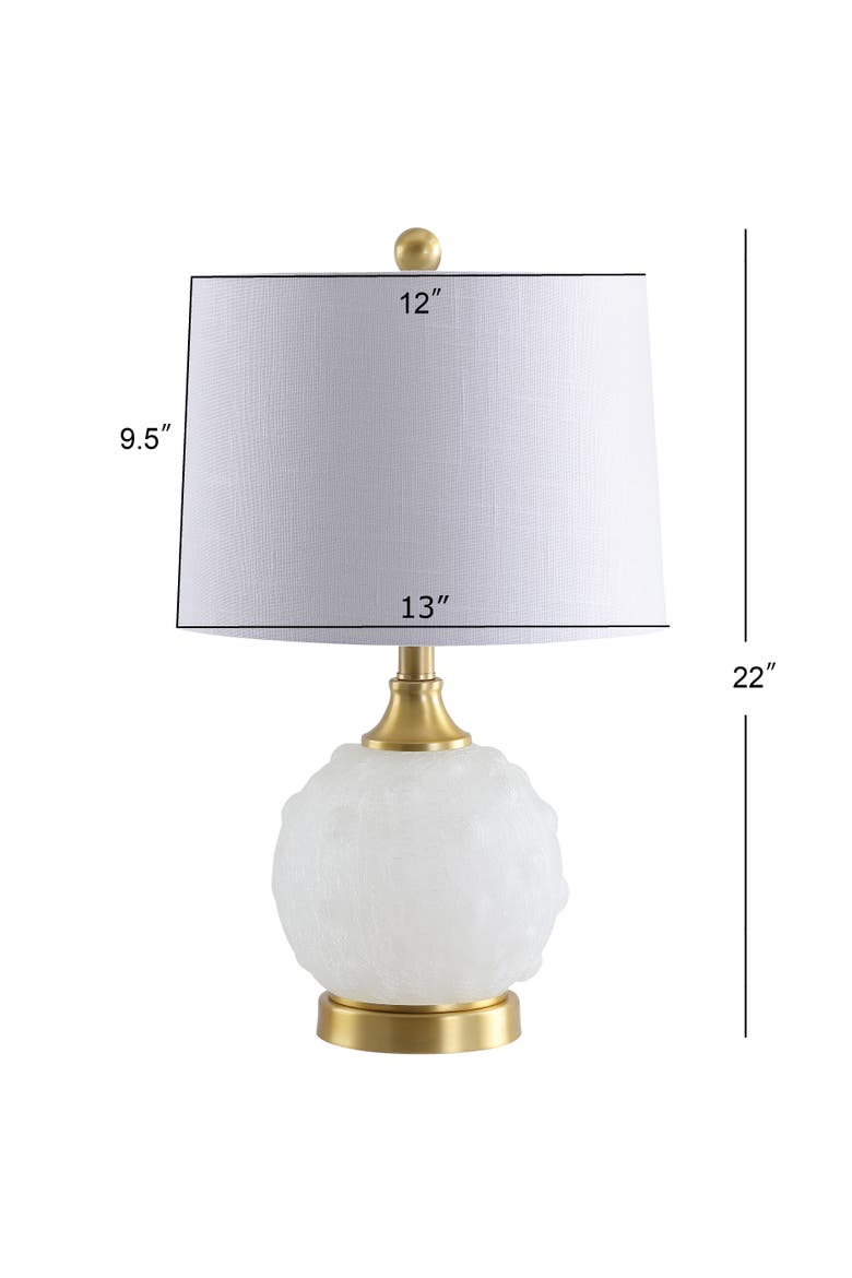 Ilsa Dotted Glass/Metal LED Table Lamp, Alternate, color, White/Brass Gold