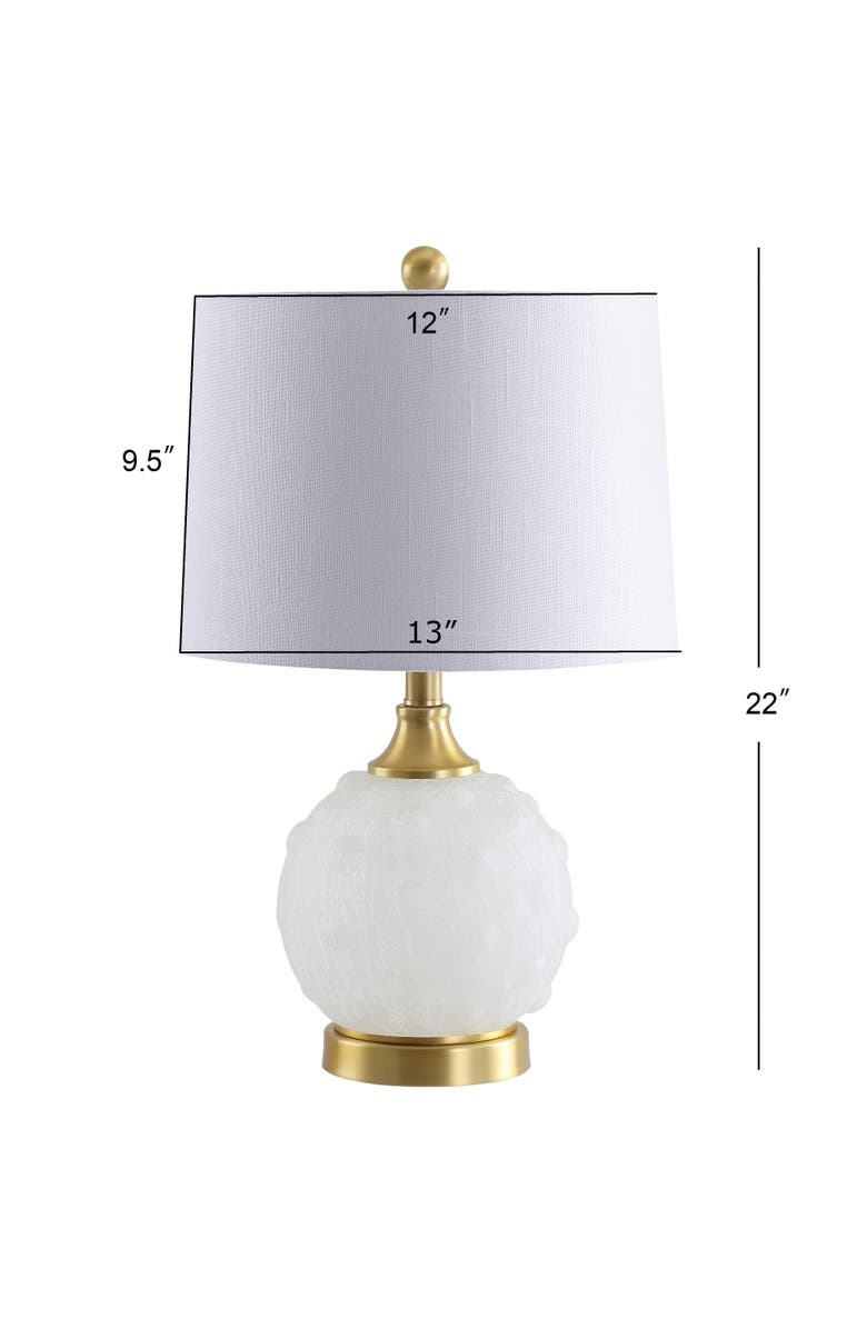JONATHAN Y Ilsa Dotted Glass/Metal LED Table Lamp, Alternate, color, White/Brass Gold