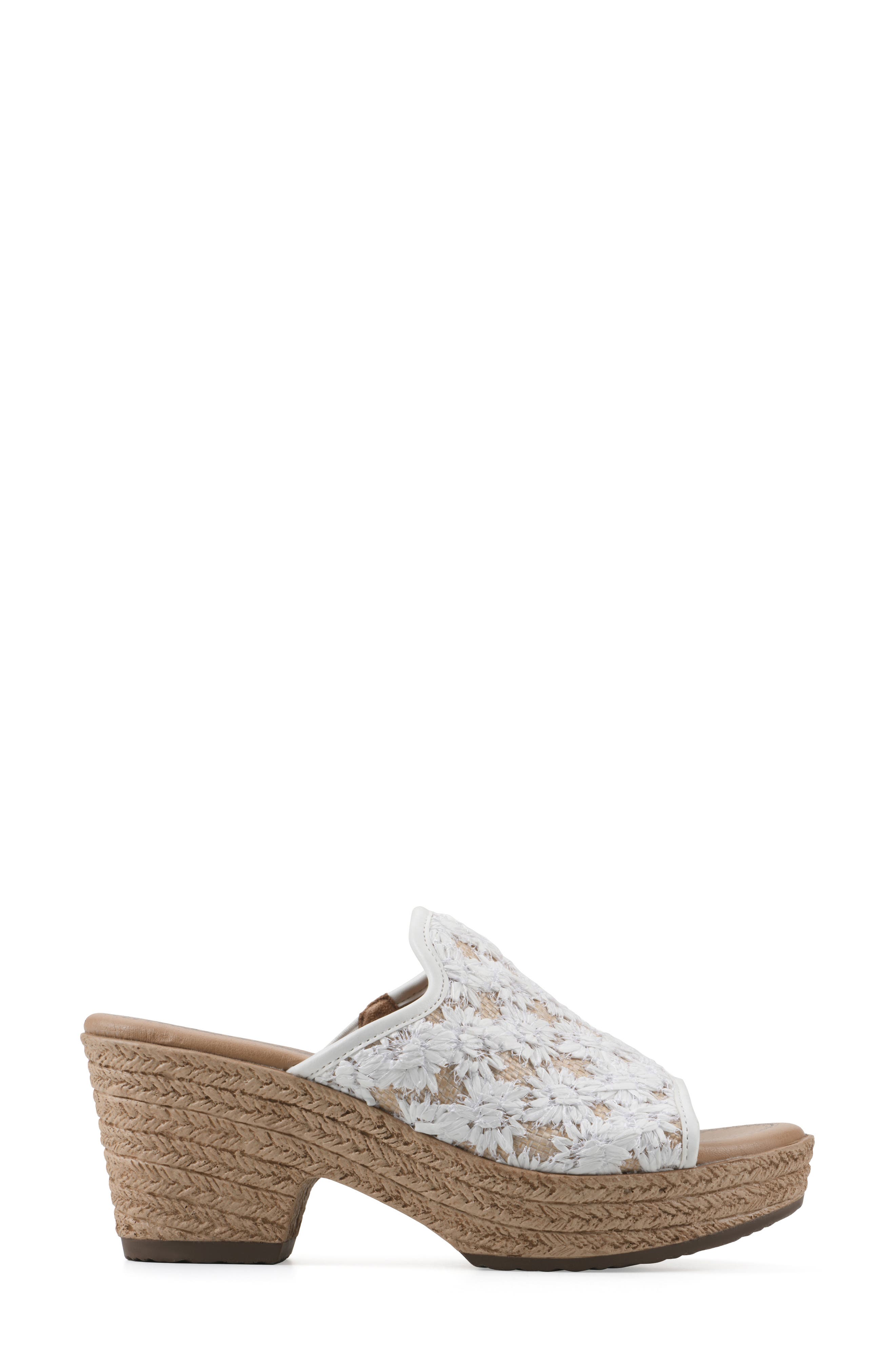 CLIFFS BY WHITE MOUNTAIN Bizzie Platform Wedge Espadrille Sandal, Alternate, color, White/ Fabric