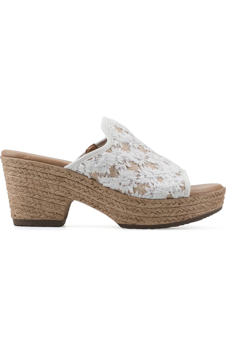 CLIFFS BY WHITE MOUNTAIN Bizzie Platform Wedge Espadrille Sandal, Alternate, color, White/ Fabric