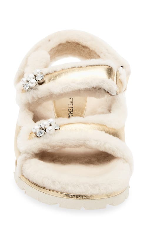 Stuart Weitzman Wynter Genuine Shearling Sandal In Neutral