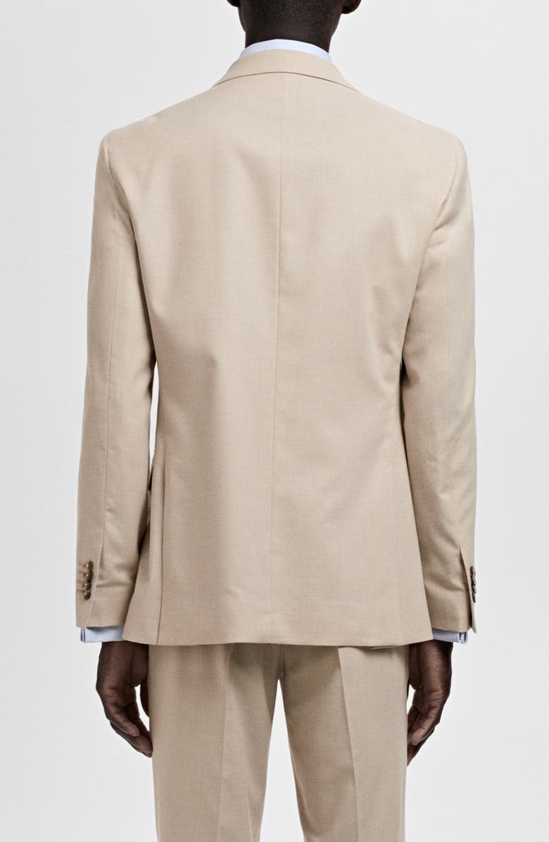 MANGO Milan Slim Fit Linen Blazer, Alternate, color, Beige