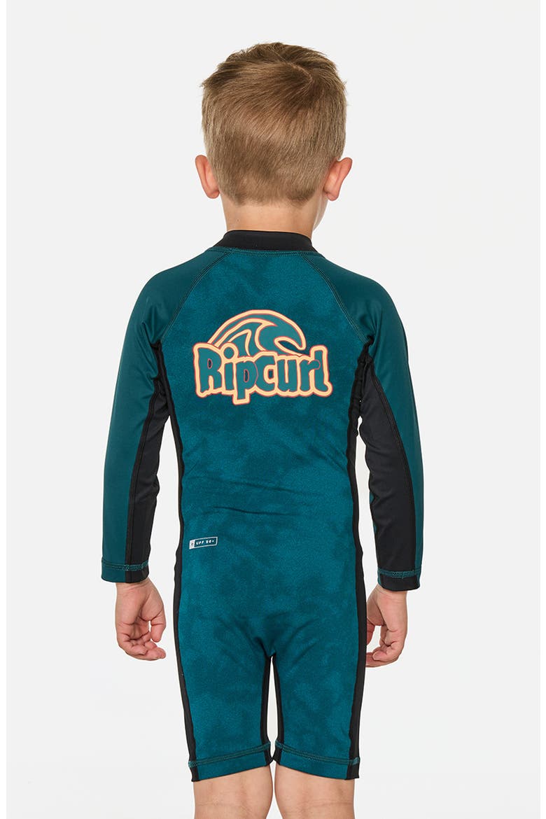 Kids' Paddle Out Long Sleeve One-Piece Rashguard Swimsuit, Alternate, color, BLUE GREEN