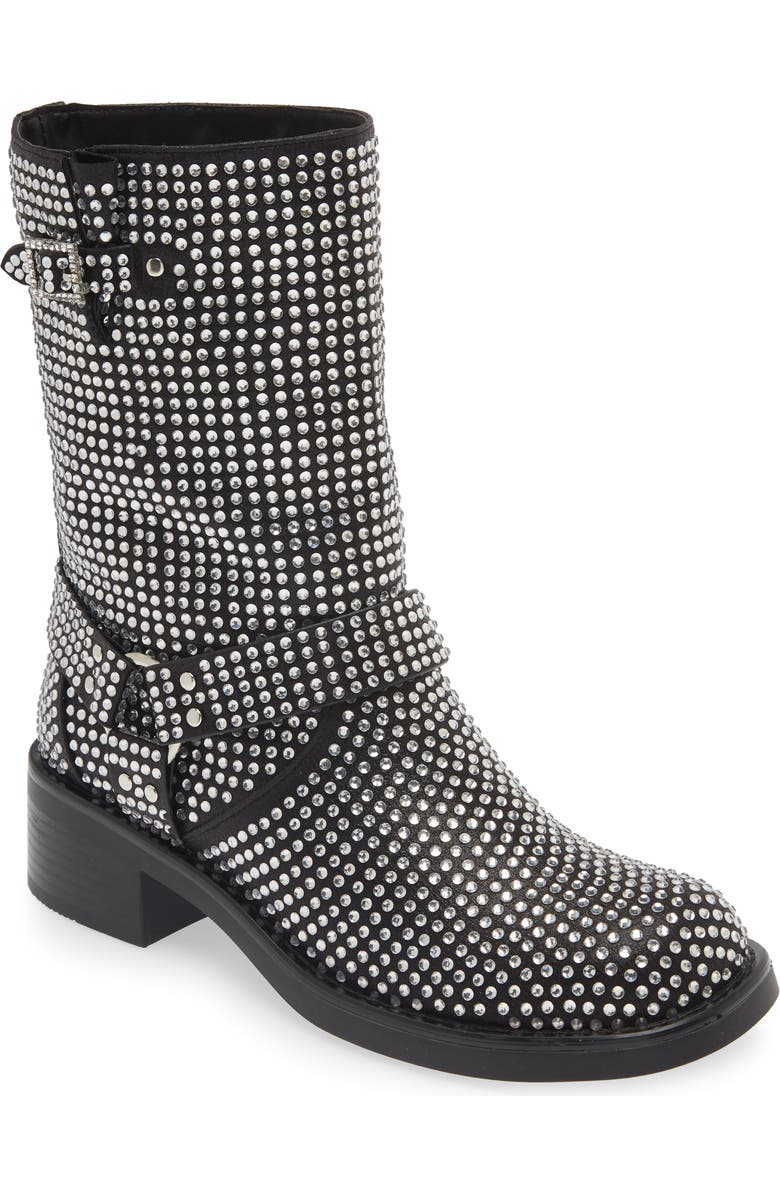 AZALEA WANG Charity Water Resistant Moto Boot, Main, color, Silver