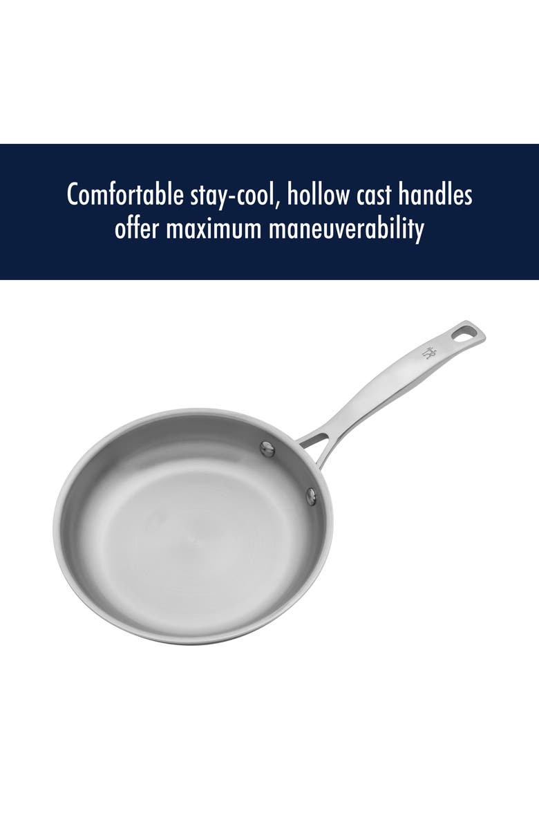 HENCKELS CUTLERY Clad H3 Two-Piece Stainless Steel Frying Pan Set, Alternate, color, Silver