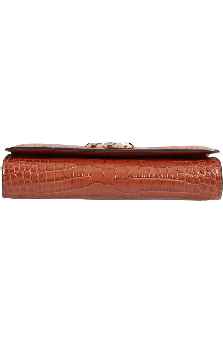 Jimmy Choo Varenne Croc Embossed Leather Clutch, Alternate, color, Cuoio