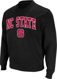 COLOSSEUM Men's Colosseum Black NC State Wolfpack Arch & Logo Crew Neck Sweatshirt