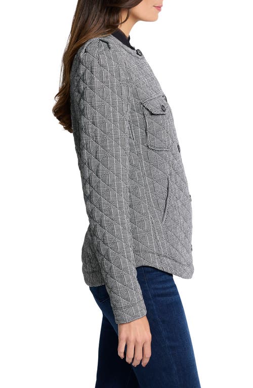 Nic + Zoe Nic+zoe Plaid Perfection Quilted Jacket In Gray