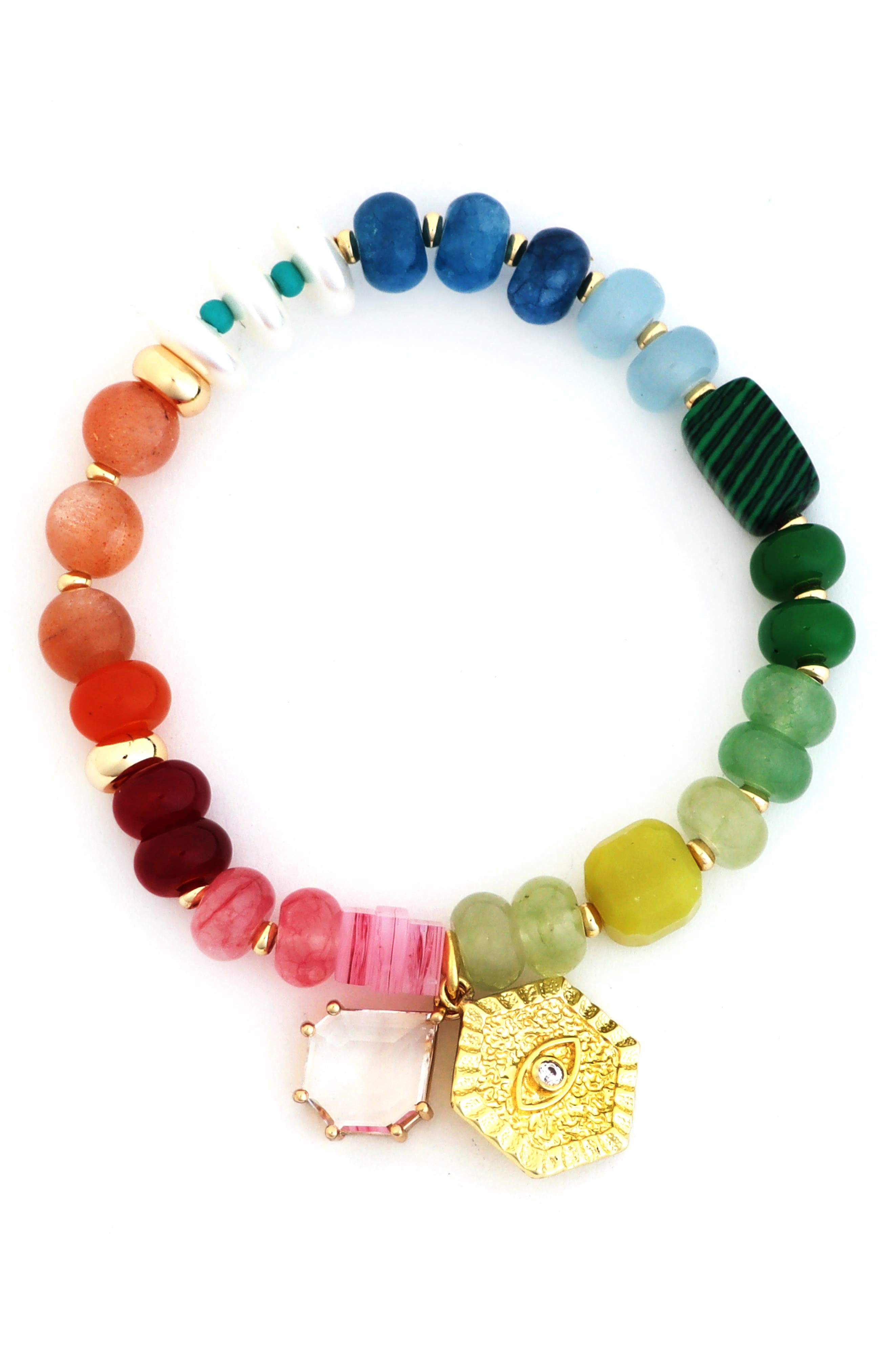 Panacea Beaded Stretch Bracelet In Multi
