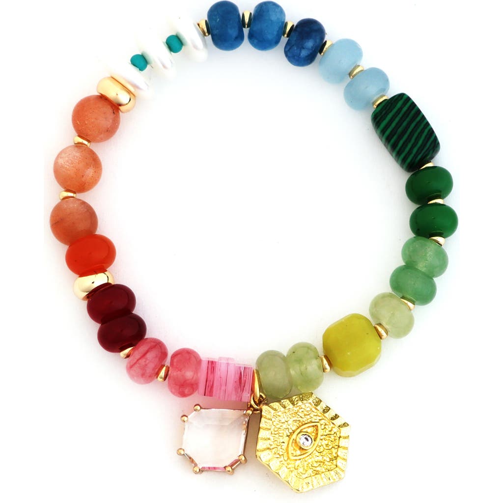 Panacea Beaded Stretch Bracelet In Multi