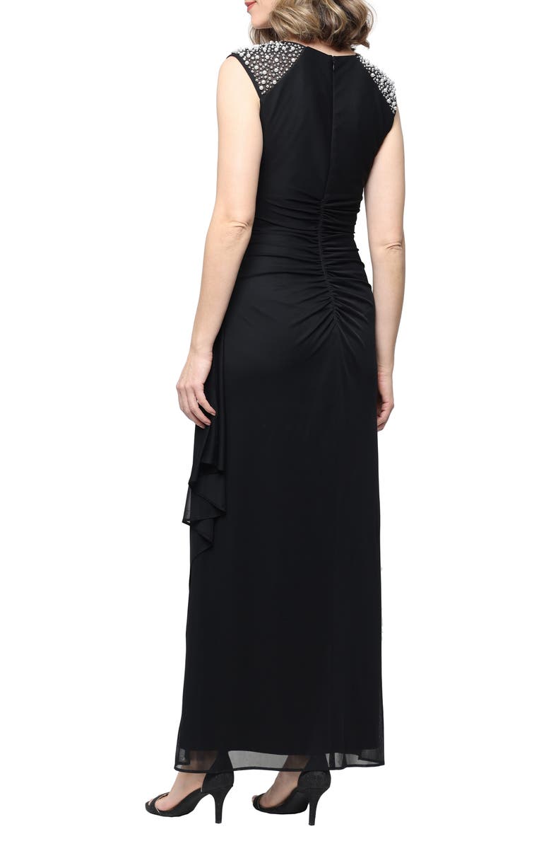 Alex Evenings Heat Set Crystal Empire Waist Gown, Alternate, color,