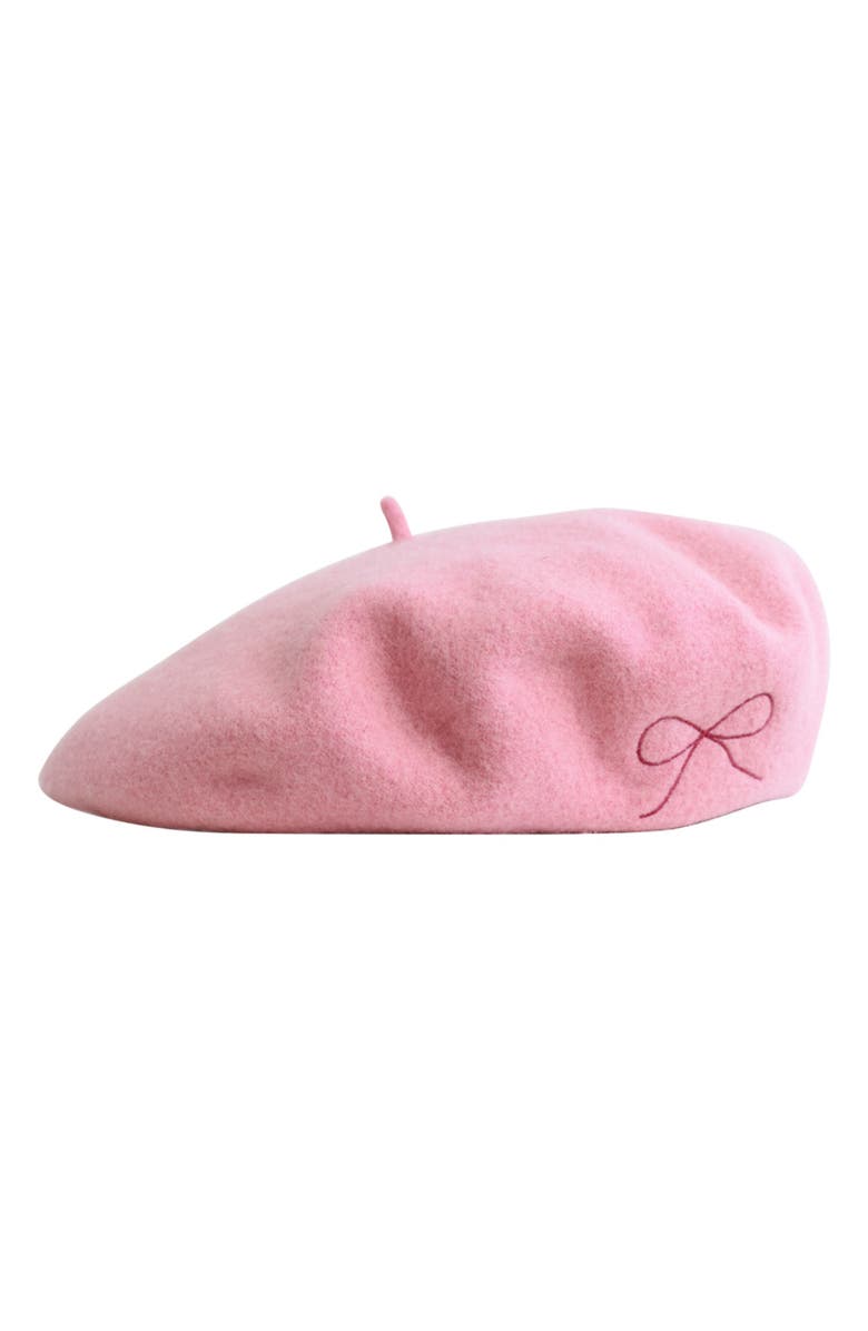 Lost Pattern Bon Chic Wool Blend Beret, Alternate, color, Pink