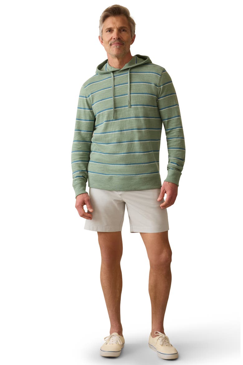 Sunwashed Organic Cotton Slub Hoodie, Alternate, color, SAGE MARINE STRIPE