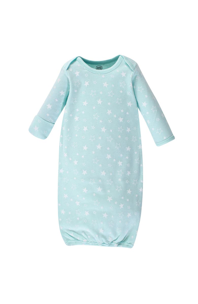 Luvable Friends 4Pk Interlock Gowns, Alternate, color, Basic Elephant