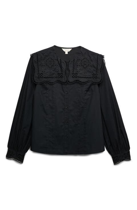 Broderie Collar Shirt
