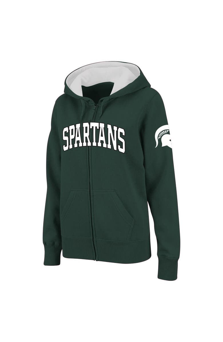 COLOSSEUM Women's Stadium Athletic Green Michigan State Spartans Arched Name Full-Zip Hoodie, Main, color, Green