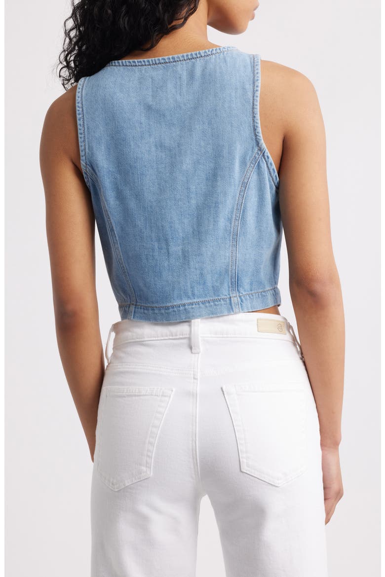 Supersoft Crop Denim Vest, Alternate, color, LIGHT WASH