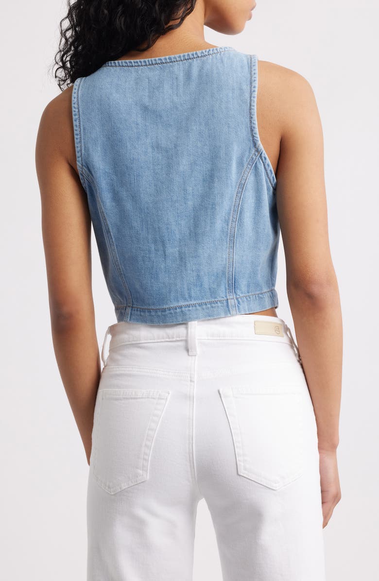 HIDDEN JEANS Supersoft Crop Denim Vest, Alternate, color, Light Wash