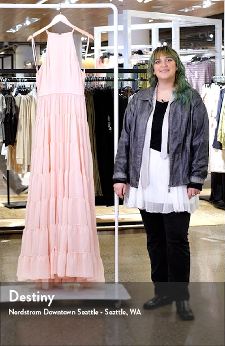 Halter Neck A-Line Tiered Gown, sales video thumbnail