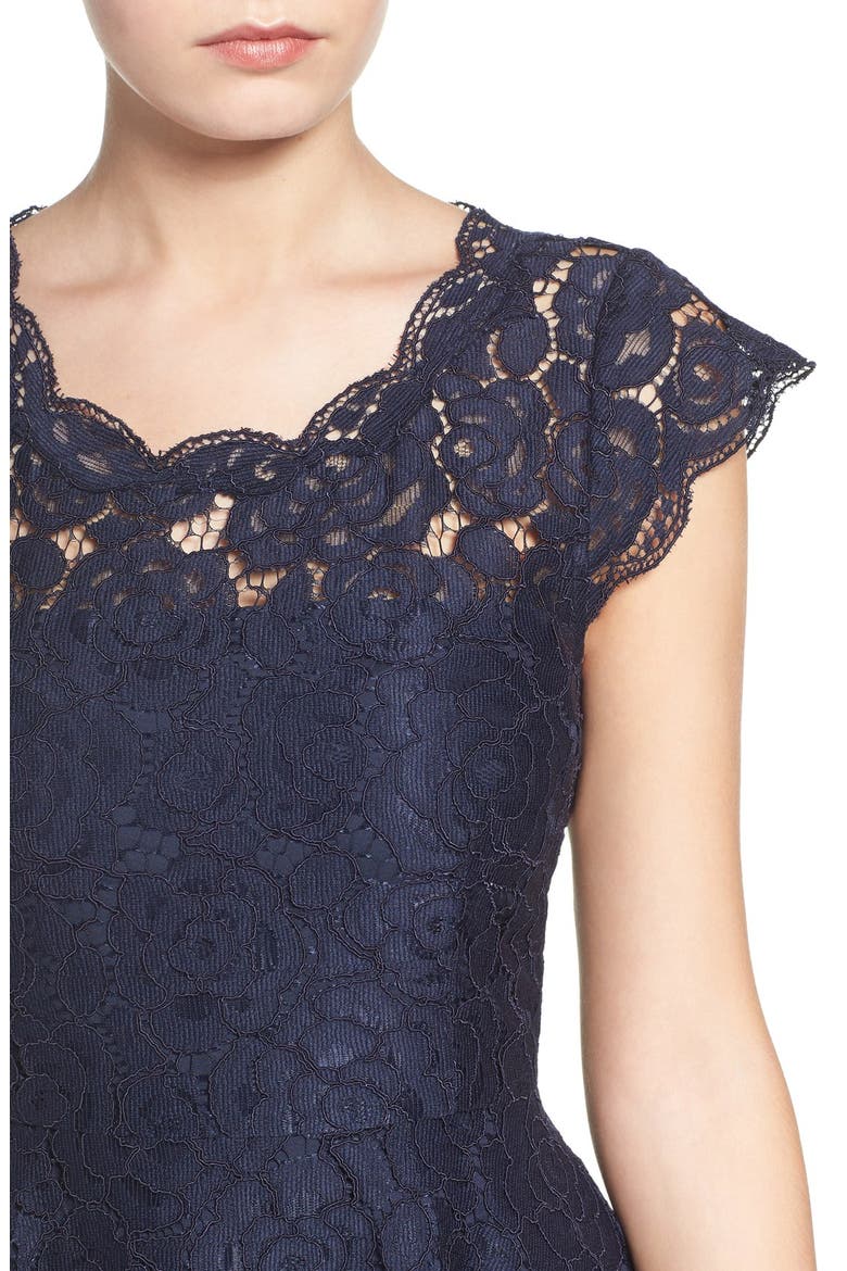 BB Dakota Lace Fit & Flare Dress, Alternate, color, OILSLICK