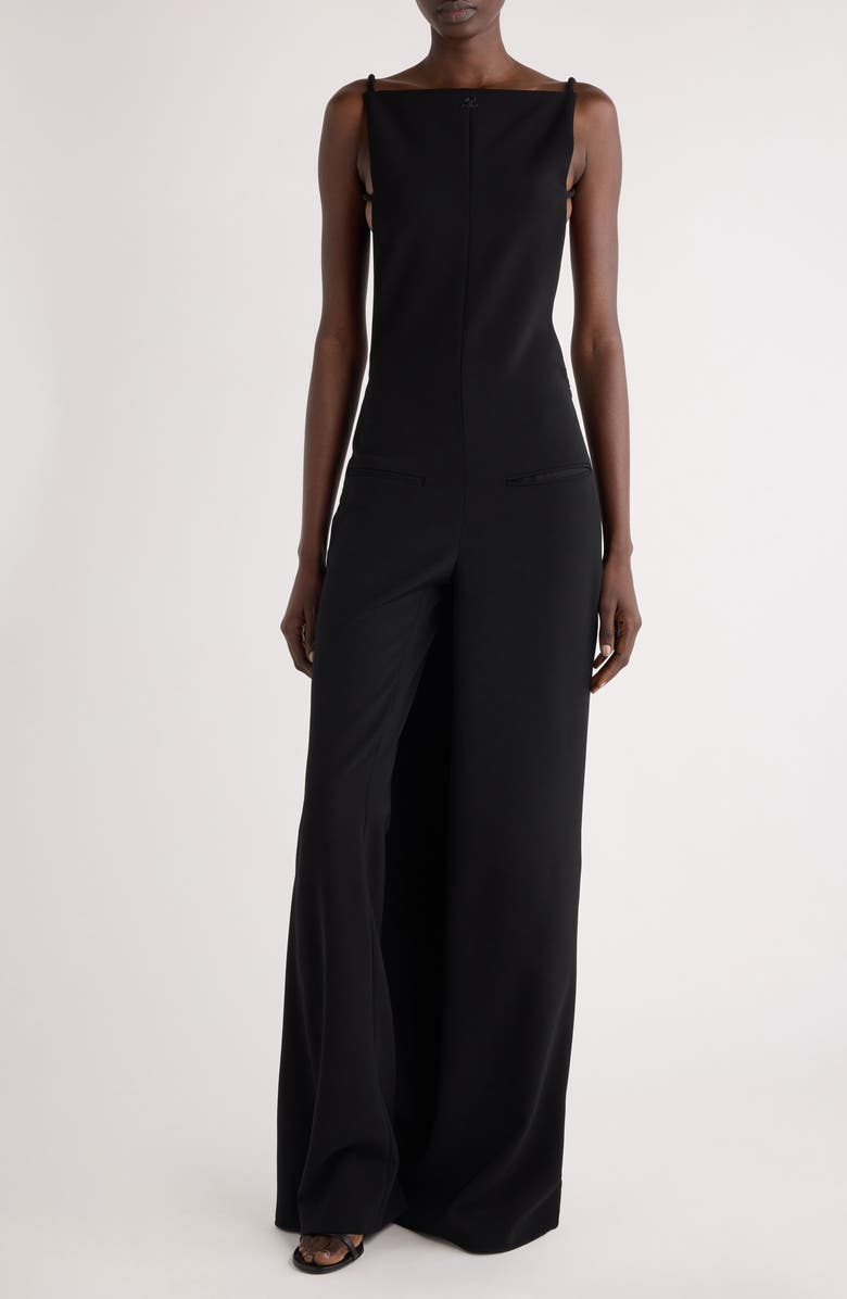 Courrèges Infinity Allover Open Back Crepe Jumpsuit, Main, color, 