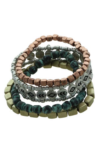 Olivia Welles Set Of 4 Salma Mixed Stretch Bracelets