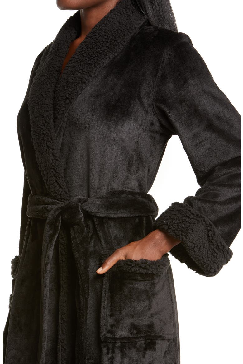 Plush Robe, Alternate, color, BLACK