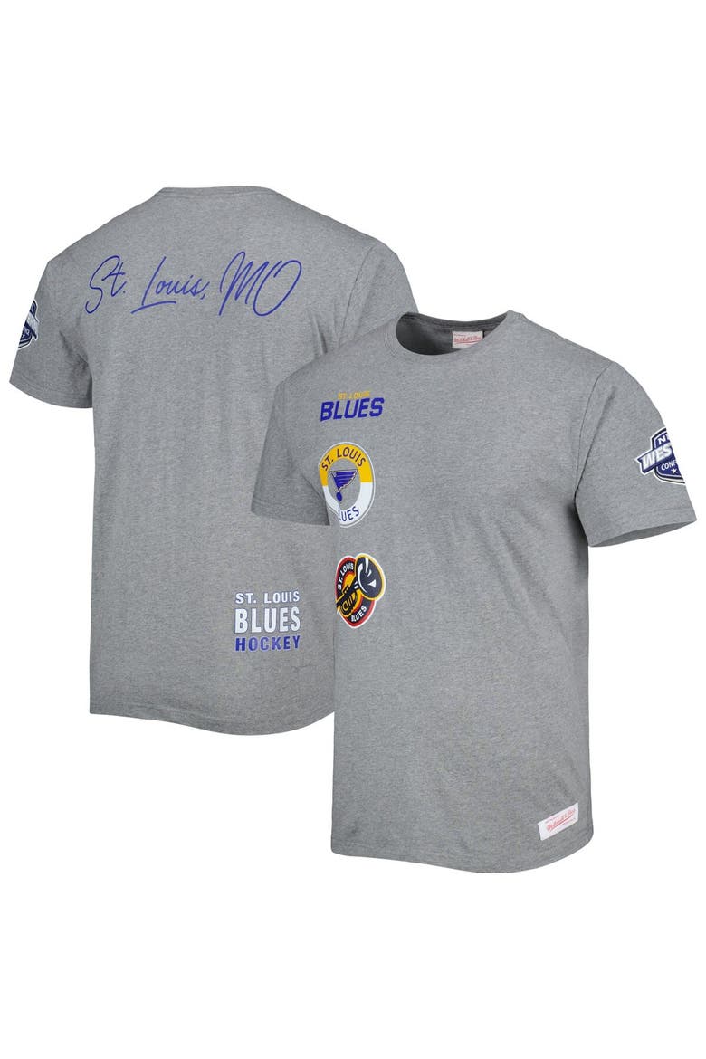 Men's Mitchell & Ness Heather Gray St. Louis Blues City Collection T-Shirt, Alternate, color, Heather Gray