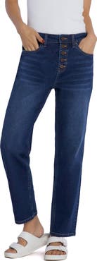 HINT OF BLU Effortless Exposed Button Fly Boyfriend Jeans