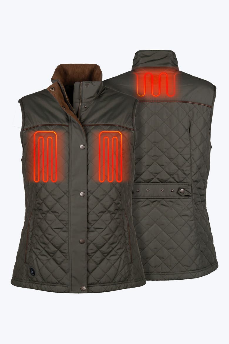 Women's Duke Heated Vest, Alternate, color, Forest Green