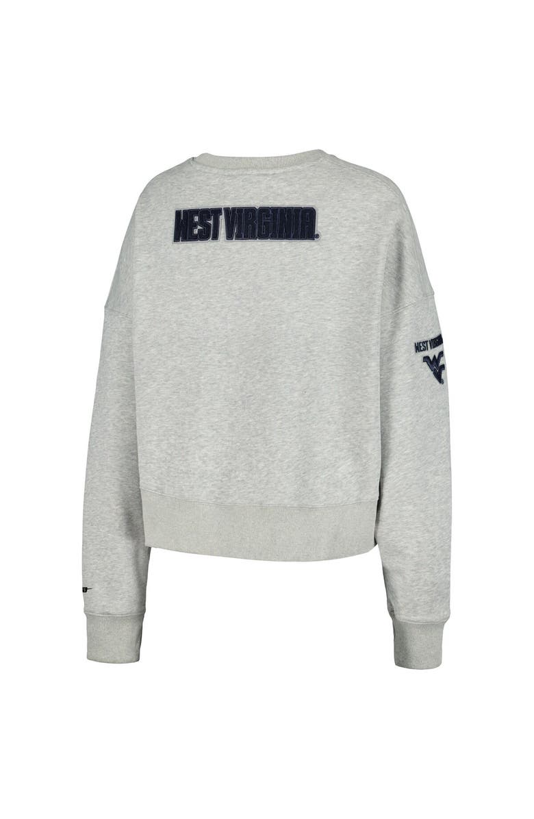 PRO STANDARD Women's Heather Gray West Virginia Mountaineers Classic 3-Hit Pullover Sweatshirt, Alternate, color, Heather Gray