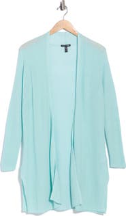 Eileen Fisher Open Front Organic Linen & Organic Cotton Cardigan