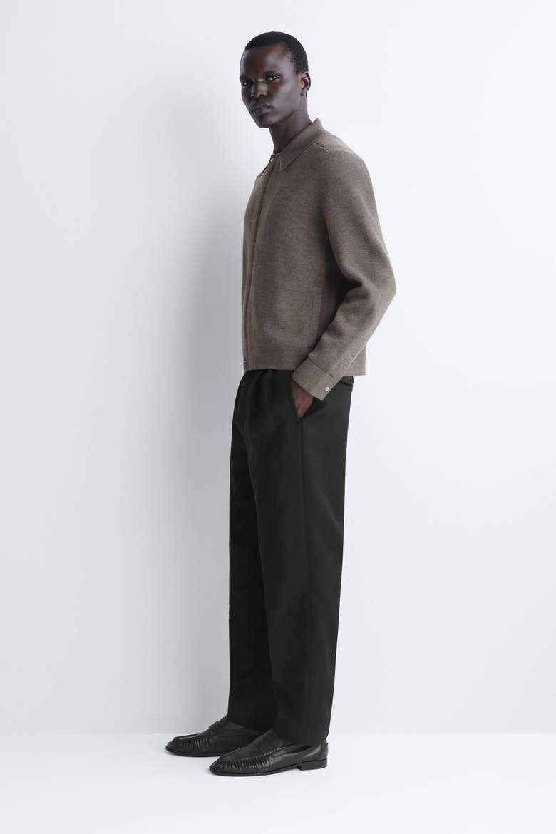 Merino Wool Harrington Jacket, Alternate, color, BROWN MÉLANGE
