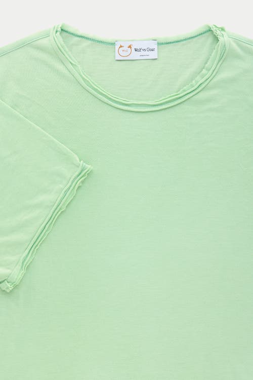 Wolf Vs. Goat (wvg) Light Weight Short Sleeve Roll Neck T-shirt In Green