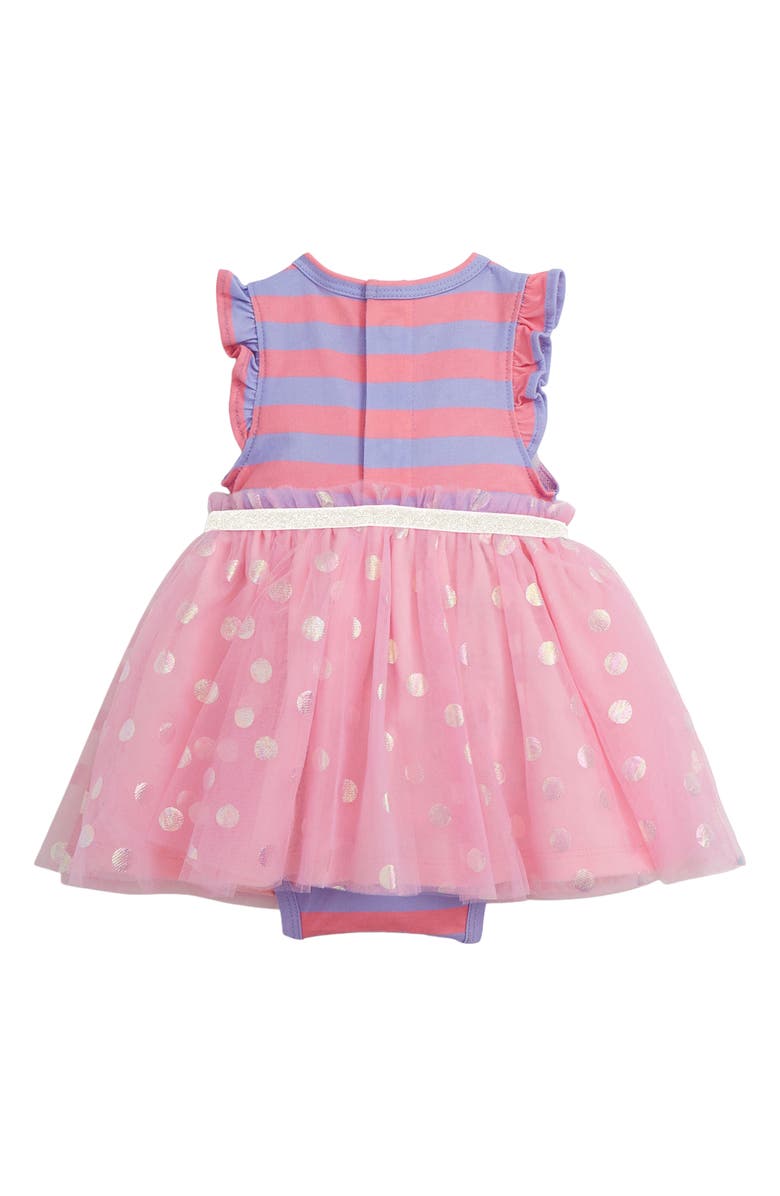 Magnetic Me Shell Pink Stripe Flutter Sleeve Dress, Alternate, color, 