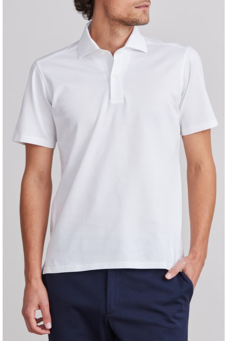 Textured Luxe Polo, Main, color, WHITE