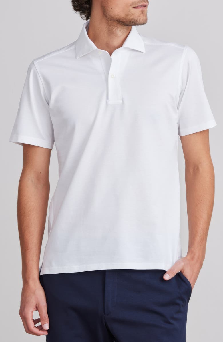 Emanuel Berg Textured Luxe Polo, Main, color, White