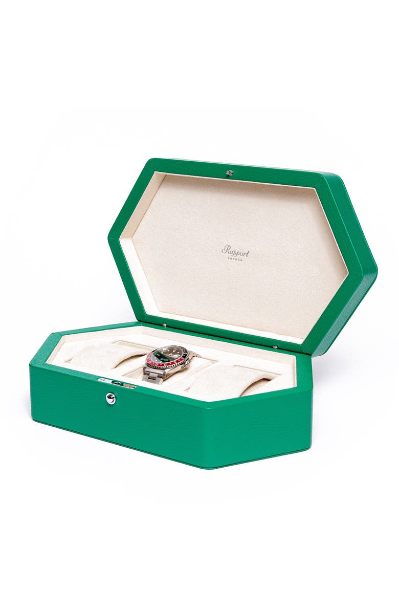Rapport London PORTOBELLO THREE WATCH BOX, Alternate, color, Green