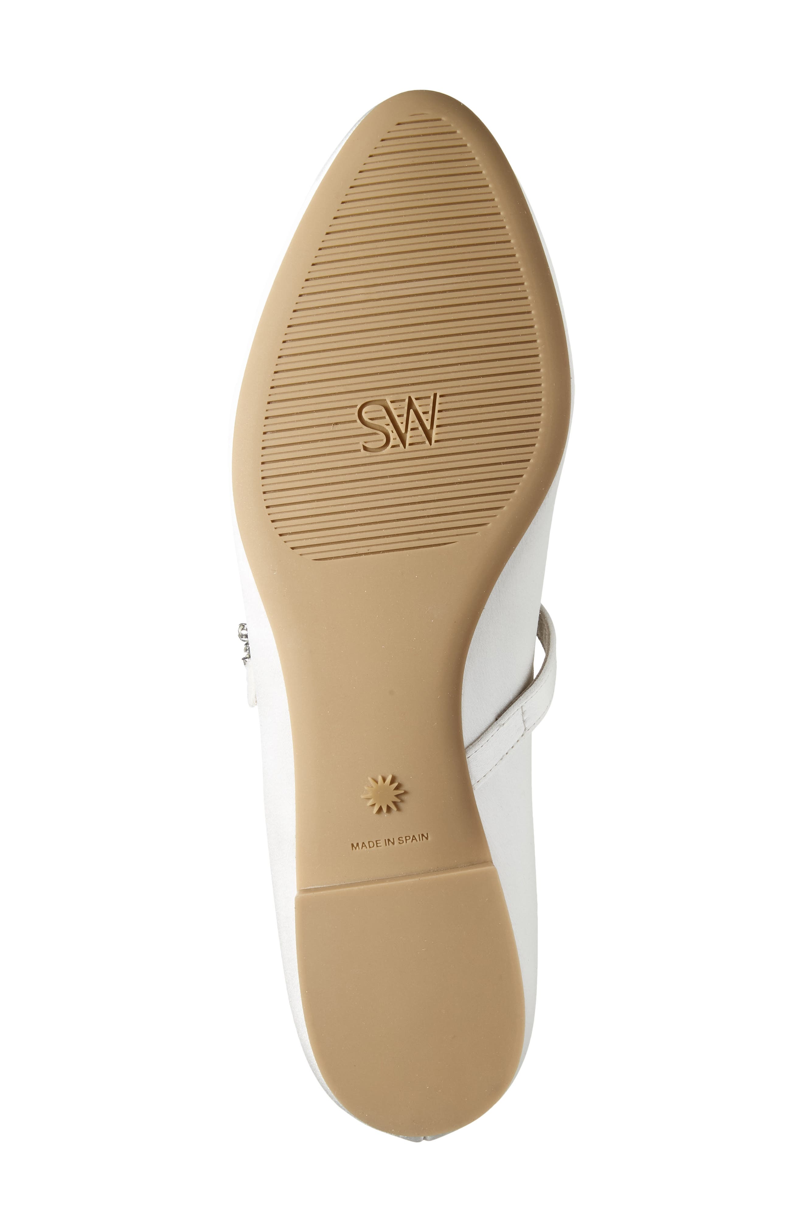 Stuart Weitzman Aura Mary Jane Flat, Alternate, color, White.