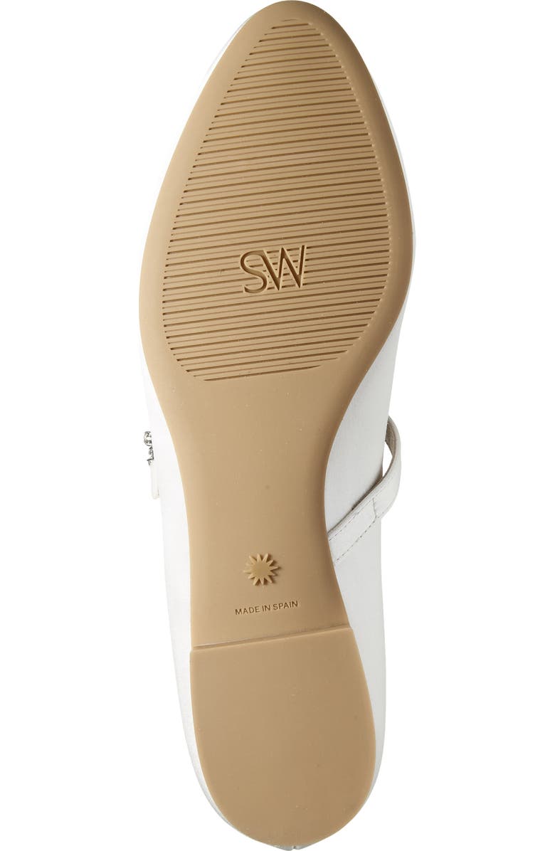 Stuart Weitzman Aura Mary Jane Flat, Alternate, color, White.