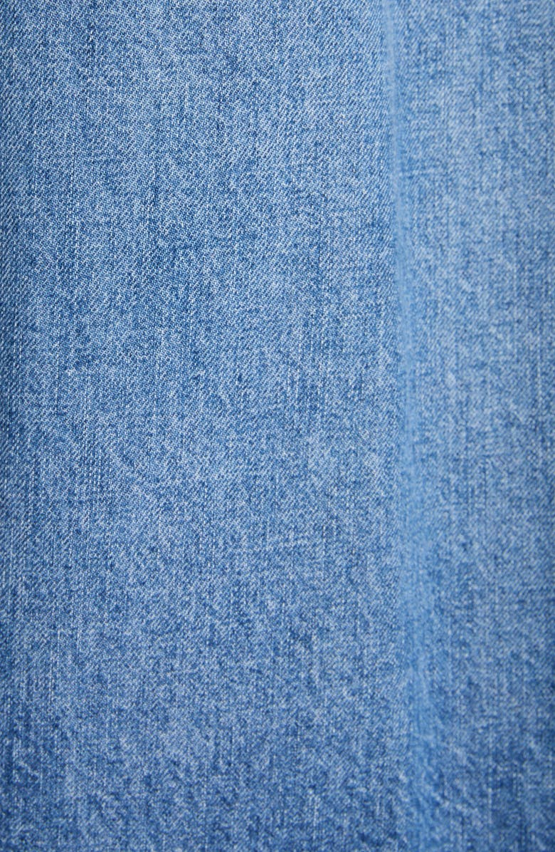 Bottega Veneta Intrecciato Collar Oversize Indigo Denim Jacket, Alternate, color, Mid Blue