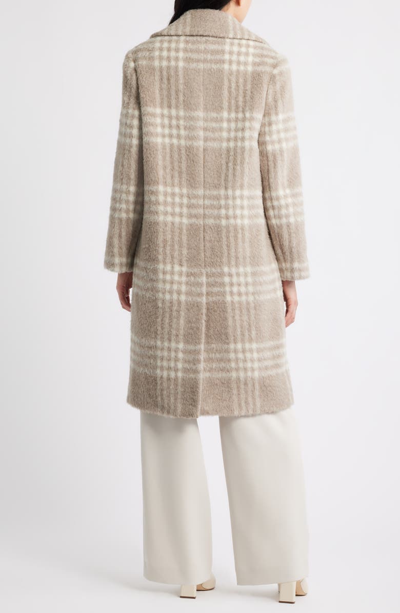Fleurette Bailey Plaid Alpaca & Wool Blend Coat, Alternate, color, Taupe Plaid