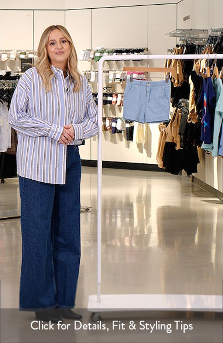 Kids' Sky Organic Cotton Chambray Shorts, sales video thumbnail