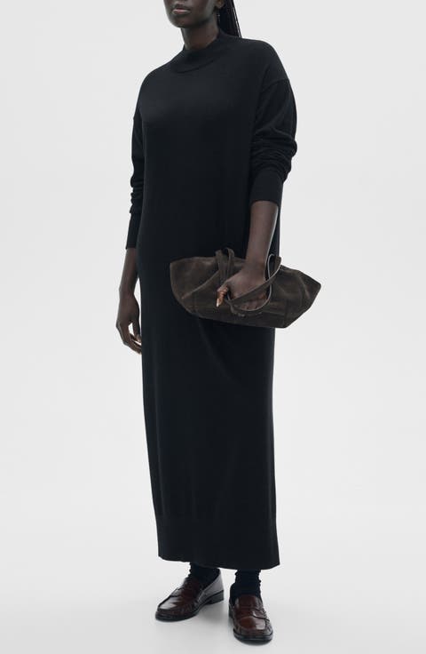 Mock Neck Long Sleeve Dress (Regular & Plus)