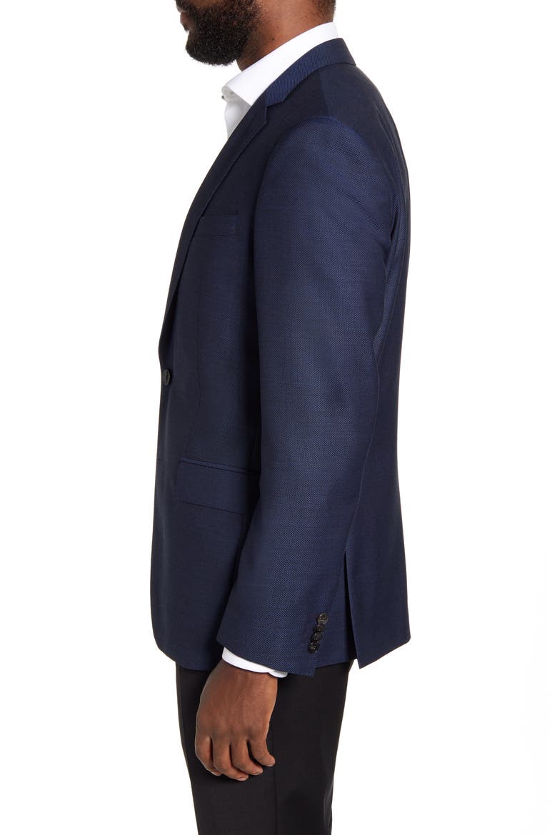 Huge Trim Fit Solid Wool Blazer, Alternate, color, DARK BLUE
