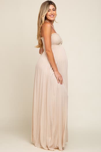 Smocked Halter Maxi Dress