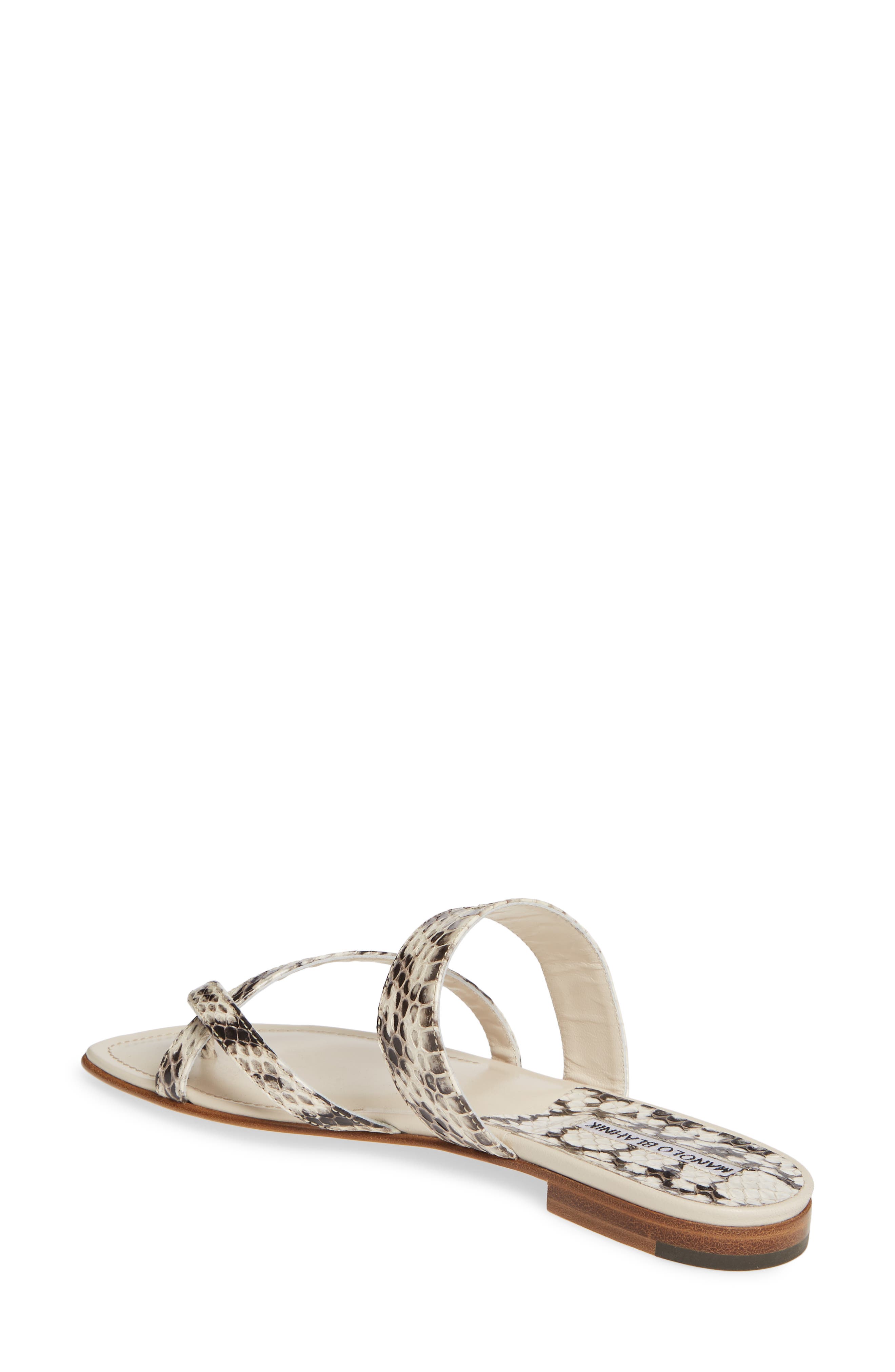 Manolo Blahnik 'Susa' Genuine Snakeskin Sandal, Alternate, color, 