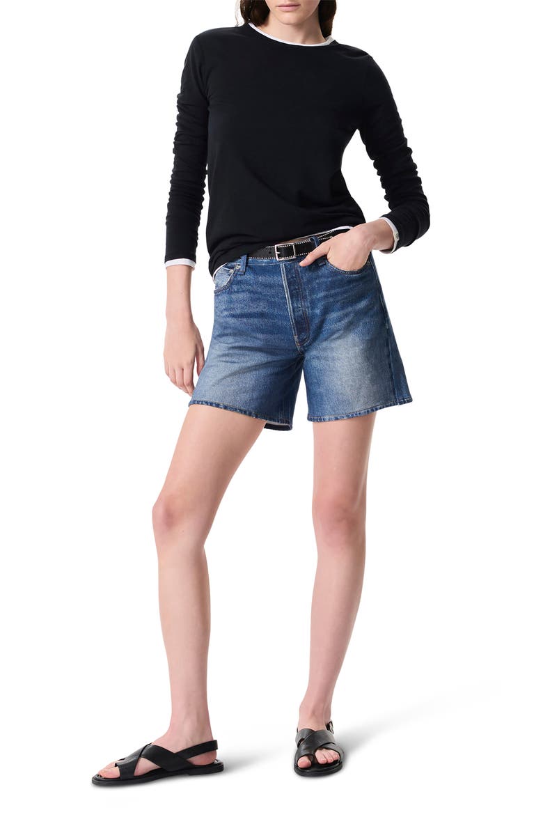 rag & bone Miramar Kaia High Waist Cotton Terry Shorts, Alternate, color, Cosmos