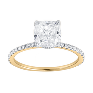 LuvMyJewelry Adeline 14K Gold 2.90 Ct Cushion Lab Grown Diamond Engagement Ring