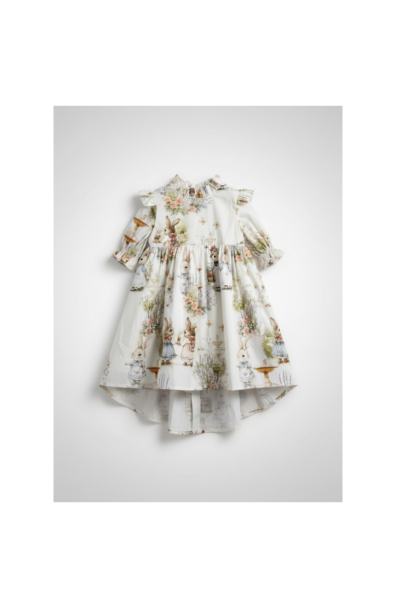 Piper&Cloth Aoki Bramble Rabbit Short Sleeve Dress, Alternate, color, 2Y